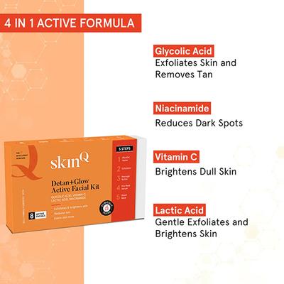 SkinQ Glow & Detan DIY Active Facial Kit - Multi Use 200 ml - Facial Kits