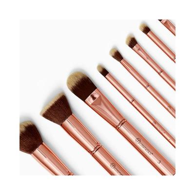 bh cosmetics Metal Rose 11 Piece Brush Set With Cosmetic Bag 1's - Lens Solution & Accessories