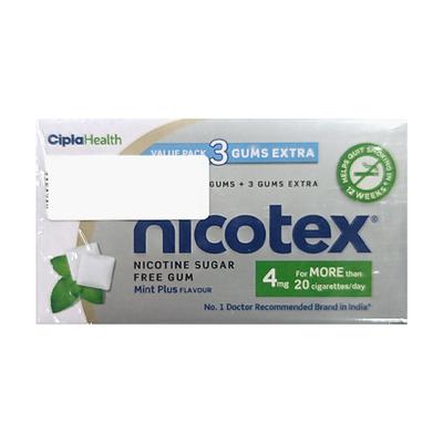 NICOTEX 4MG SUGAR FREE MINT PLUS FLAVOUR Gum 44's - Smoking cessation