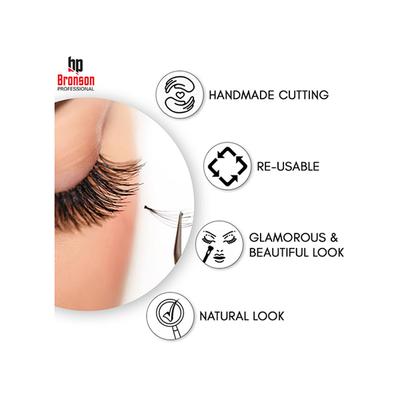 Bronson Professional Eyelash Set 3D False Long And Natural Eye Makeup - L08 10's - Eyelashes
