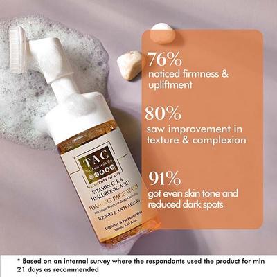 TAC The Ayurveda Co. Vitamin C,E and Hyaluronic acid Foaming Face Wash 100 ml - Personal Care (Ayush)
