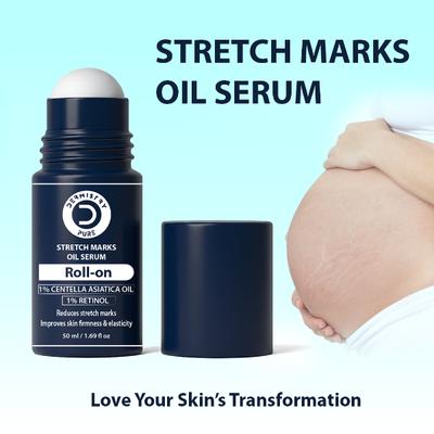 DERMISTRY Stretch Marks Scar Removal Roll On Oil Serum Pregnancy Safe With Shea Butter Bio Oils 50 ml - Toners
