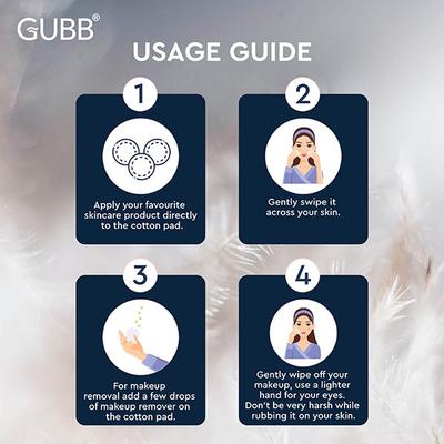 Gubb Cotton Pads Non-Woven - 80 Pcs 45 gm - Cotton Balls