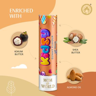 Mom & World Lip Balm - Gummy Flavour 4 gm - Lip Balms