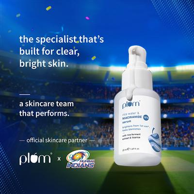 Plum 10% Niacinamide Face Serum with Rice Water Clarity Boost Fragrance free 15ml - Face Serum