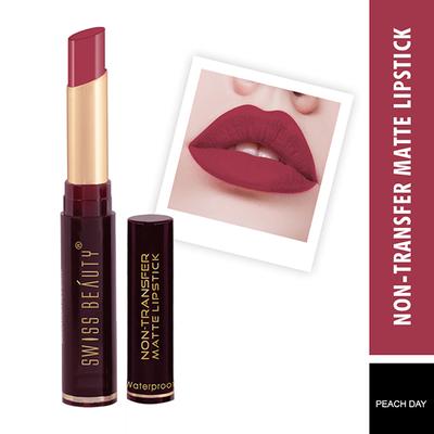 Swiss Beauty Non-Transfer Matte Lipstick - (Peach Day) 2 gm - Lipsticks