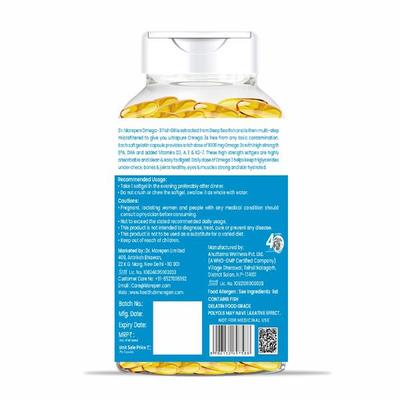 Dr. Morepen Omega 3 Deep Sea Fish Oil 1000mg with 300 mg Softgels 60's - Omega Fish Oil Fatty Acids