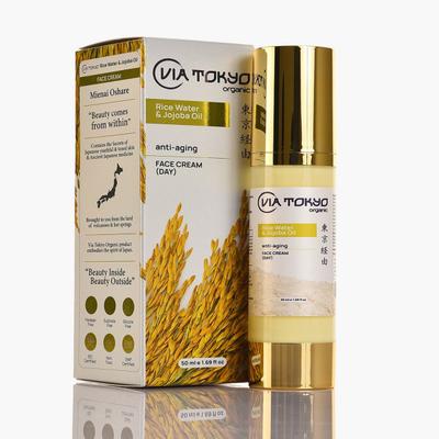 VIA TOKYO ORGANIC Rice Water & Jojoba Oil Face Cream, Anti - Aging Day Cream, No Sulphates, No Paraben 50 ml - Face Creams