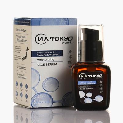 VIA TOKYO ORGANIC Ginseng & Hyaluronic Acid Vit C Face Serum, Moisturizing, No Sulphates, No Paraben 30 ml - Face Serum