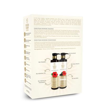Good Hair Ayurvedic Anti Dandruff AntiHairfall Shampoo 200 ml + Conditioner 200 ml - Shampoos