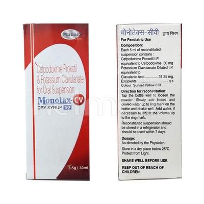Monotax CV 50 Dry Syrup 30ml - Bacterial Infections-Cep