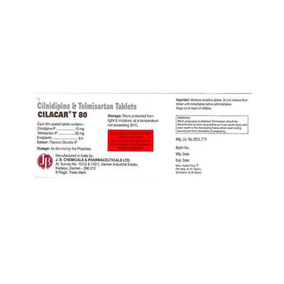 CILACAR T 80 Tablet 14's - Hypertension-Ana