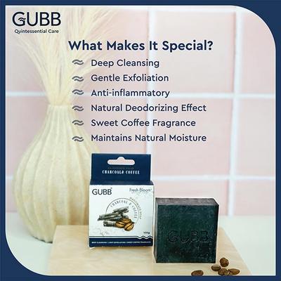 GUBB Fresh Bloom Handmade Bathing Soap With Charcoal & Coffee 100 gm - Soaps