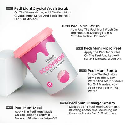 O3+ Pedilogix Scoop Bomb Pedicure with Bath Bomb for Soft & Moisturised Feet -100g+10ml 110 g - Scrubs & Exfoliants
