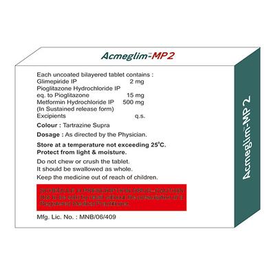 ACMEGLIM MP 2 Tablet 10's - Diabetes-Ant