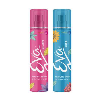 Eva No Gas Perfume Spray - Aura & Charm (Pack Of 2 x 120 ml) - Perfumes (Edt/Edp)