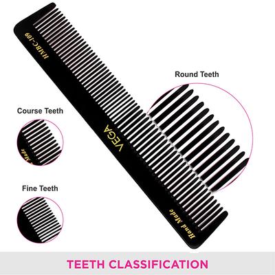 Vega General Grooming Hair Comb for Men and Women, Black (VC2HMBC-109) 2's - Hair Combs