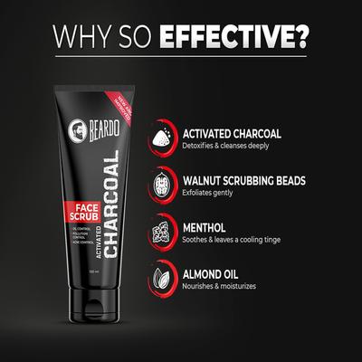 Beardo Activated Charcoal Face Scrub 100 gm - Face Scrubs