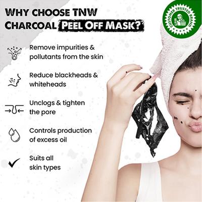 TNW The Natural Wash Charcoal Peel Off Mask With Activated Charcoal And Liquorice Extracts 100 gm - Masks & Peels