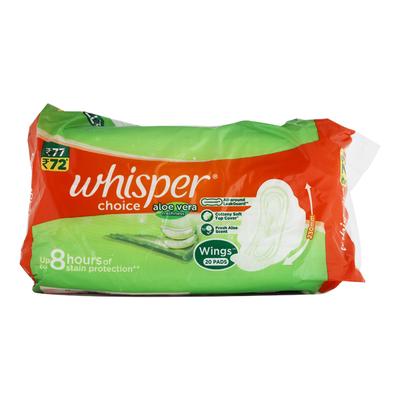 Whisper Choice Aloe Vera Freshness Wings Pad 20's - Sanitary Napkins