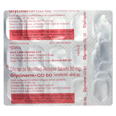 GLYCINORM OD 60 Tablet 15's - Diabetes-Ant