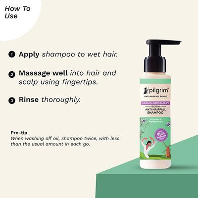 Pilgrim Spanish Rosemary & Biotin Anti-Hairfall Shampoo for Reducing Hair Loss & Breakage 200 ml - Shampoos