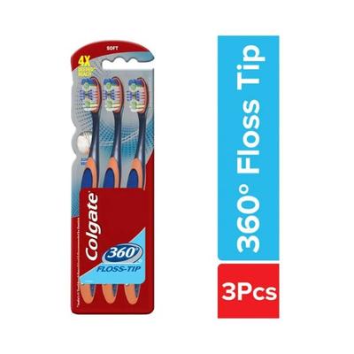 Colgate-Palmolive, Colgate 360 Degree Floss Tip (Medium) Toothbrush (Buy 2 Get 2 Free) 1's - Toothbrushes