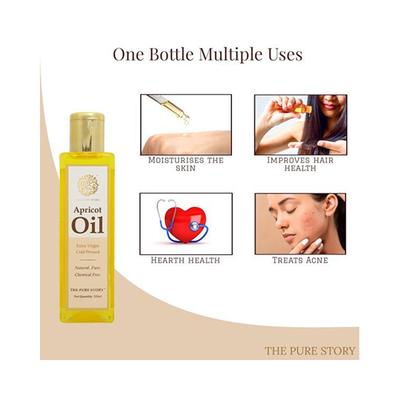 The Pure Story Apricot Oil Pure Natural Cold Pressed Oils 200ml - Face Oils