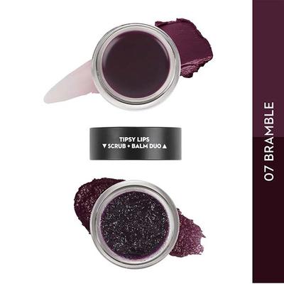 Sugar Cosmetics Tipsy Lips Scrub + Balm Duo - 07 Bramble (Citrusy And Fresh) 10 gm - Lip Balms