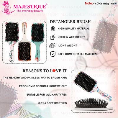 Majestique Large Detangler Hair Brush, Refresh and Extend, Soft Nylon Bristles - Color May Vary 1's - Hair Brushes