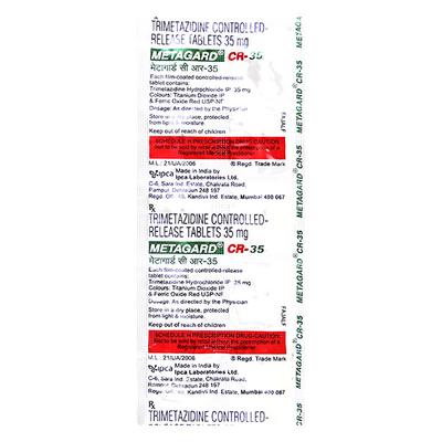 Metagard CR 35mg Tablet 10'S - Angina