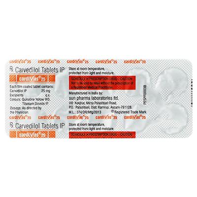 Cardivas 25mg Tablet 10'S - Hypertension-Bet