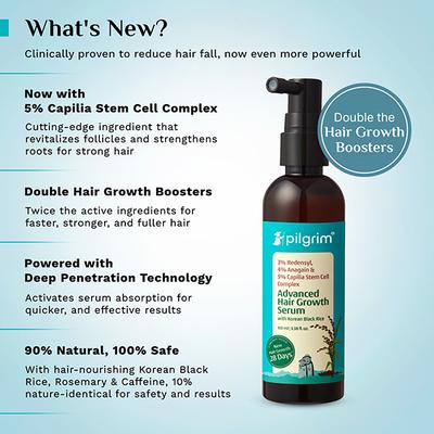 Pilgrim 3% Redensyl and 4% Anagain Advanced Hair Growth Serum 100 ml - Hair Serums