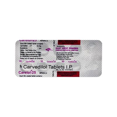 Carelol 25mg Tablet 10'S - Hypertension-Bet