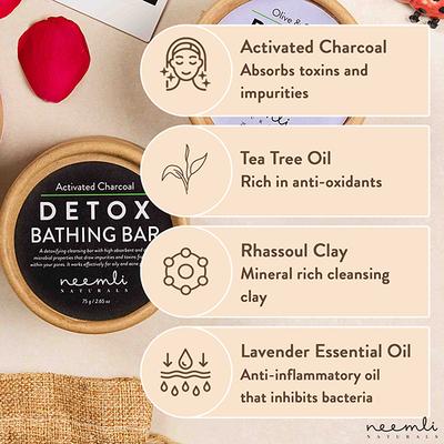 Neemli Naturals Activated Charcoal Detox Bathing Bar 75 gm - Soaps
