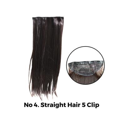 Bronson Professional Hair Extensions Straight Hair 5 Clip-In 24 inch Dark Brown No 4 1's - Hair Clips/Bands
