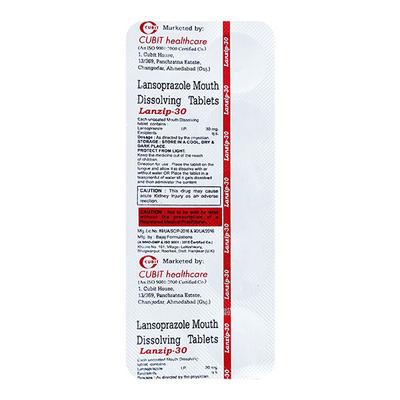 LANZIP 30 Capsule 10's - Ulcer/Reflux/Flatulence-Aaa