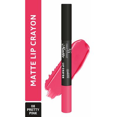 Half N Half Matte Lip Crayon, 24H Super Stay, 08 Pretty Pink 3.5 gm - Lip Crayons