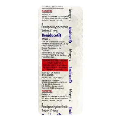 Beniduce 8mg Tablet 10'S - Hypertension-Cal