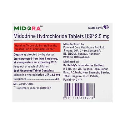 MIDORA 2.5 Tablet 30's - Hypotension-Vas