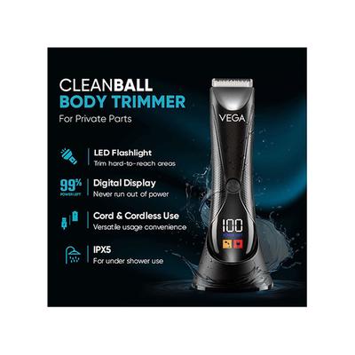 Vega Cleanball Body Trimmer for Men, Body, Pubic Hair Grooming, 90 Min Runtime (VHTH-33) 281 gm - Trimmers