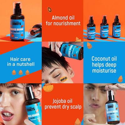 GONUTS By Bewakoof Badass Badam Hair Oil 150 ml - Hair Oils