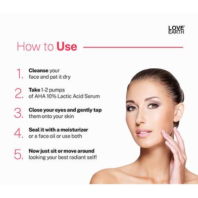 Love Earth AHA 10% Lactic Acid Serum With Organic Carrot Root & Hyaluronic Acid 30 ml - Face Moisturizers