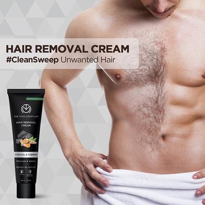 The Man Company Hair Removal Cream for Men Enriched With Charcoal & Turmeric 100 ml - Masks & Peels