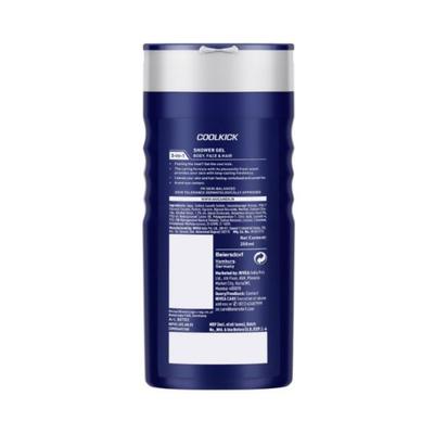 Nivea Men Cool Kick 24H Fresh Effect Refreshing + Menthol Shower Gel, 250ml - Shower Gels & Body Wash