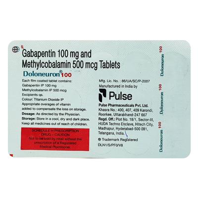 Doloneuron 100mg Tablet 15'S - Neuropathic Pain-Dru