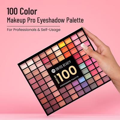 Swiss Beauty Makeup Pro 100 Colors Multicolor Eyeshadow Palette 80 gm - Eyeshadow, Bases & Primers