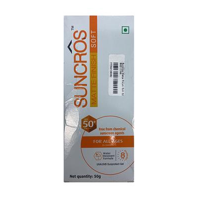 Suncros Matte Finish Soft 50+ Gel 50gm - Dry Skin-Emo