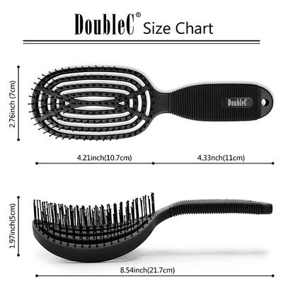 NuWay 4HAIR U.S. Patented Detangler Hair Brush for Men & Women - Iron Black - Detangling DoubleC 1s 1's - Hair Brushes