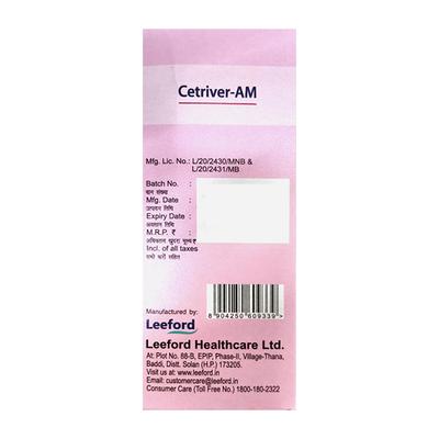 CETRIVER AM Syrup 60ml - Allergies-Ant